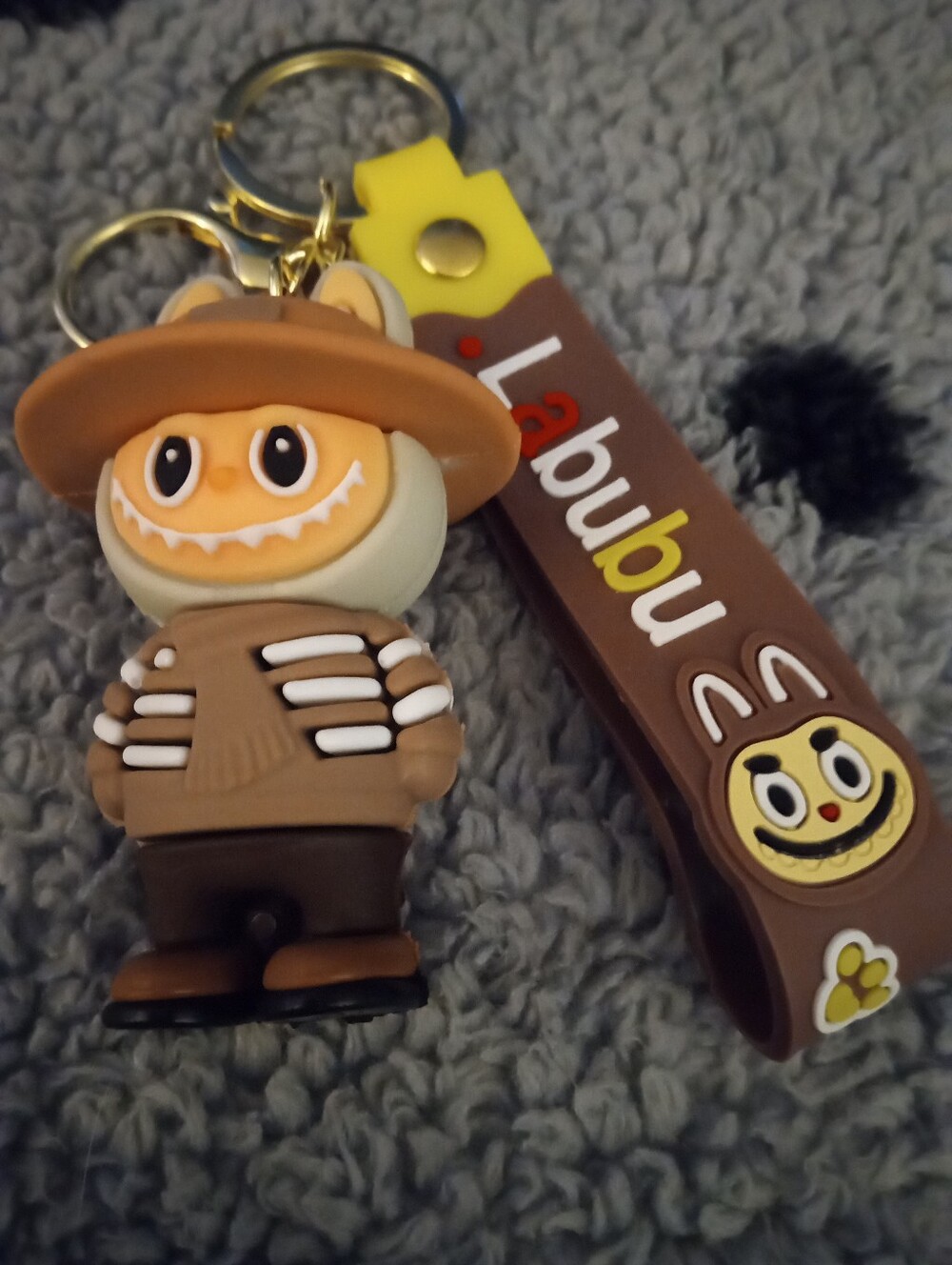 THE MONSTER LABUBU PURSE CHARM KEY FOB ABOUT 5 IN DRESSED LIKE A SAFARI GUIDE